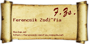 Ferencsik Zsófia névjegykártya
