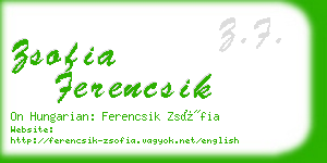 zsofia ferencsik business card